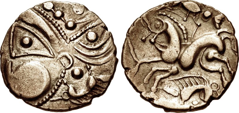 GAUL, Northwest. Aulerci Eburovices. Late 3rd-early 2nd century BC. AV Hemistater (17.5mm, 3.15 g,