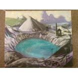 Reginald Batterbury (Bristol Savages) - Oil on board - Cornish Clay Mine, signed, unframed