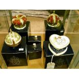 Three modern Royal Crown Derby limited edition paperweights comprising: Queen Mother's Crown,