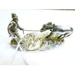 Late 19th/early 20th Century silver plated figure depicting a man leading a stubborn Mule