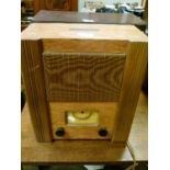 1930's period beech and ash cased radio