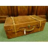 Large vintage leather trunk