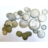 Coins - Victorian crown 1887 together with a quantity of other G.B. and Commonwealth silver coinage