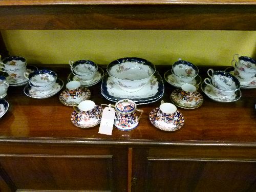 Noritake part coffee set having typical Japan decoration together with an extensive late 19th