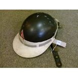 Vintage Cromwell 'The Noll' motorcycle helmet having leather strap and detachable visor