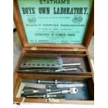 Quantity of vintage callipers and other steel instruments contained in a mahogany box, the hinged