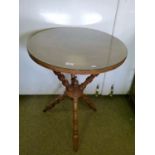Late Victorian turned walnut gypsy table having later top
