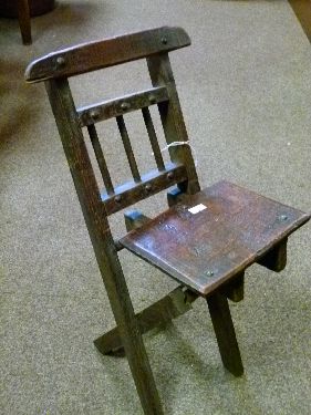 Early 20th Century oak folding child's chair