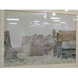 Percy Ballance - Watercolour - Landscape with farm buildings, signed and dated '52, framed and