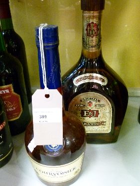 Wines and spirits - 1.75ltr bottle of E&J Brandy together with a 70cl bottle of Courvoisier V.S.