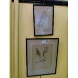 Roland Green - Sketches, Bird of Prey and Whitethroats, framed and glazed