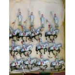 Toys - Set of twelve Johillco lead Knights on horseback together with four similar standing knights