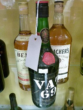 Wines and spirits - Three bottles of Whisky comprising: Teachers (1ltr), Bells (75cl) and Vat 69 (
