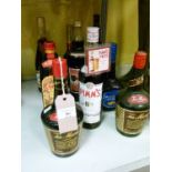 Wines and spirits - Nine various bottles of liqueurs etc comprising: 3 x Cherry Brandy, Cherry