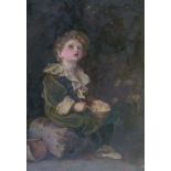 After Sir John Everett Millais - Early 20th Century oil on canvas - Bubbles, in a decorative gilt