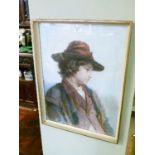 Late 19th Century chromolithograph - Portrait of a peasant boy, framed and glazed