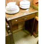 19th Century oak side table fitted one frieze drawer