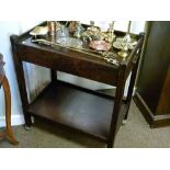 1930's period oak two tier tea trolley