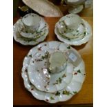 Small quantity of late 19th/early 20th Century English bone china teaware having transfer printed