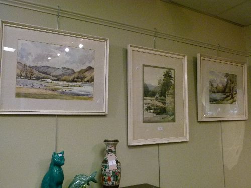 Lucie Errington - Three watercolours - Landscapes, framed and glazed