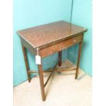 Early 20th Century mahogany rectangular top fold-over card table having a carved edge, fitted one