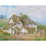 Walter Henry Sweet - Watercolour - In The Teign Valley, A Cottage Near Trusham Railway Station,