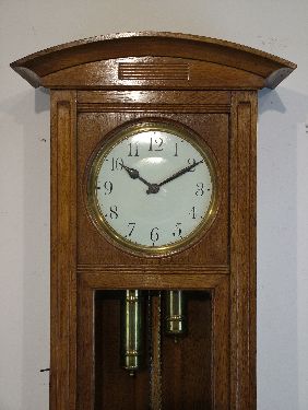 Early 20th Century light oak longcase clock having Secessionist style carved foliate decoration, the - Image 2 of 8