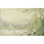 Attributed to John Varley (1782-1842) - Watercolour sketch - Luveray Castle, Loch Fyne, reverse