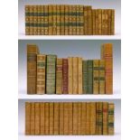 Collection of fifty-six leather bindings, late 18th - late 19th Century, mainly sets/part sets