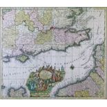 Matthieu Seutter - Antique hand coloured engraved map - La Plus Grand Partie de la Manche, qui