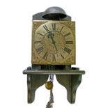18th Century 'Hook and Spike' wall clock by Walter Archer, the 9" square brass dial having central