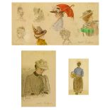 Attributed to Walter Sickert (1860-1942) - Pencil and watercolour studies - In Hyde Park, London,