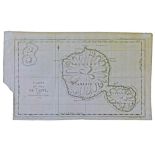 Antique engraved map - Carte De L'Isle De Taiti, Par Le Lieutenant J. Cook 1769, 23.5cm x 40cm