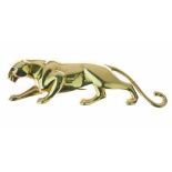 Cartier; an emerald and onyx gold Panther brooch, with emerald eyes and onyx nose, French Control