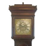 18th Century longcase clock by John Sanderson, the grained soft wood case having a long arch