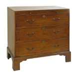 George III mahogany chest fitted brushing slide with three long drawers below and standing on