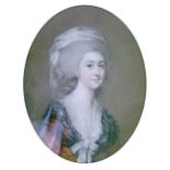 Attributed to Hugh Douglas Hamilton (1740-1808) - Oval pastel - Portrait of Martha Lady Udney, 2nd