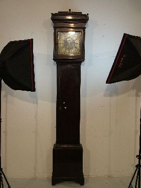 18th Century longcase clock by John Sanderson, the grained soft wood case having a long arch - Image 2 of 7