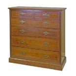 Late 19th/early 20th Century walnut chest by Shoolbred & Co, two short and four long graduated