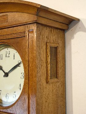 Early 20th Century light oak longcase clock having Secessionist style carved foliate decoration, the - Image 4 of 8