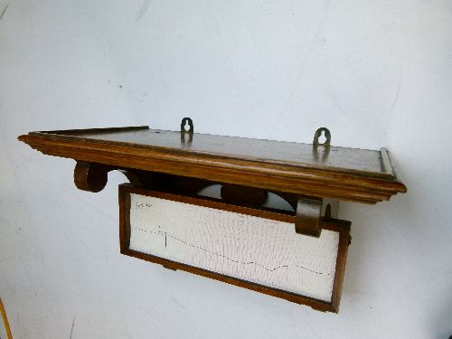 Early 20th Century oak cased barograph having bevelled glazed panels and standing on splayed bracket - Image 2 of 5