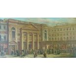 John Charles Maggs (1819-1895) - Oil on canvas - Crowds gathering in front of The Pump Rooms,