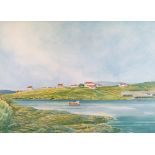 Algernon Asprey (20th Century) - Watercolour - The Settlement, Port Stephens, Falkland Islands,