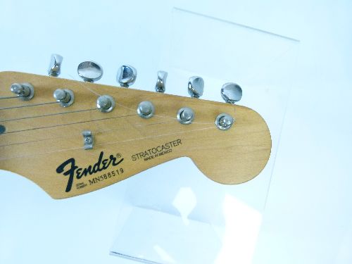 Guitars - Fender Stratocaster, serial number MN588519, black body with off-white and cream fittings, - Image 6 of 8