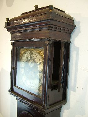 18th Century longcase clock by John Sanderson, the grained soft wood case having a long arch - Image 4 of 7