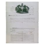 George III Crown Fire Office insurance certificate named to Joseph Lax, Wine Merchants of Park
