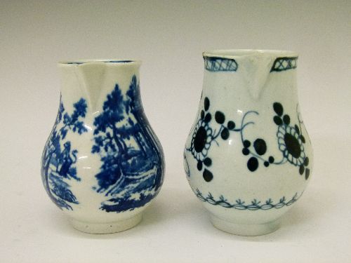 18th Century Worcester blue and white printed sparrow beak jug decorated with the Classical Ruins - Image 4 of 5