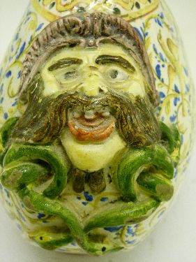 Italian majolica Pilgrim flask decorated with figures, birds and animals amongst scrolling foliage - Image 7 of 7