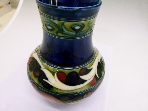 William Moorcroft baluster vase decorated with a banded Pomegranate pattern on a blue ground, base - Image 7 of 7