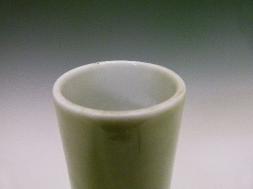 Chinese celadon glazed ovoid vase having a slender tapered neck and with allover foliate scroll - Image 5 of 6